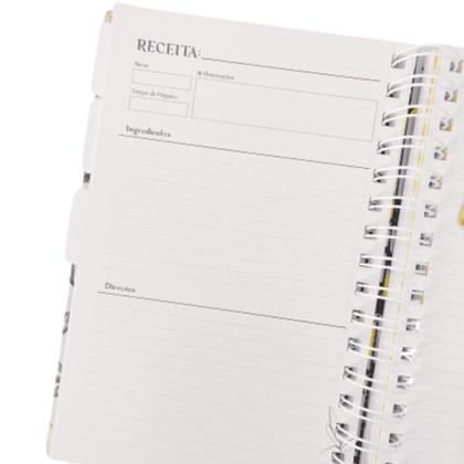 Caderno de Receitas 96 Folhas P/ Preencher c/ 6 divisórias - Bisou Papier Imagem de Caderno de Receitas 96 Folhas P/ Preencher c/ 6 divisórias
