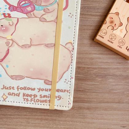 Imagem de Caderno Escolar Com Folhas Destacáveis Capa Dura Capivara Fofa Disco Inteligente Anotações Grande Colorido Papelaria Volta As Aulas Escola