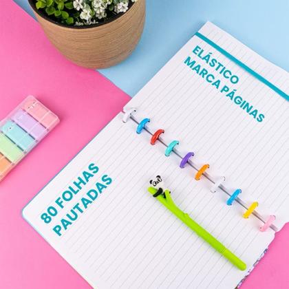 Imagem de Caderno Escolar Com Folhas Destacáveis Capa Dura Capivara Fofa Disco Inteligente Anotações Grande Colorido Papelaria Volta As Aulas Escola