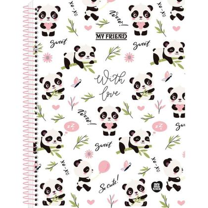 Imagem de Caderno Espiral 1/4 Capa Dura MY Friend 80 Folhas Pacote com 10
