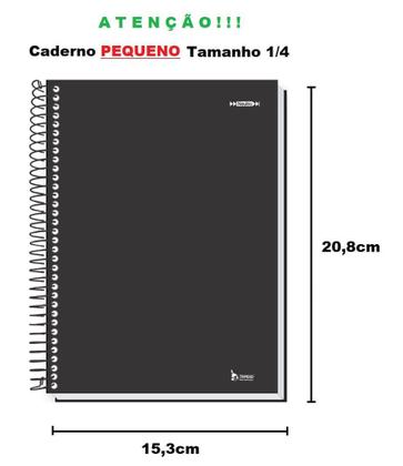 Imagem de Caderno Espiral 1/4 CD Neutro Capa Preta (15,3cm x 20,8cm) - Tamoio
