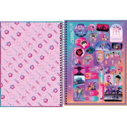 Imagem de Caderno Espiral Capa Dura Universitário 1 Matéria Guerreiras do K-Pop 80 Folhas - Capa Saja Boys 5 Meninos