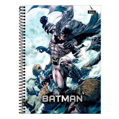 Imagem de Caderno Espiral Foroni Universitário Capa Dura Batman 10 Matérias 160 Folhas - Embalagem com 4 Unidades