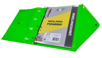 Imagem de Caderno Fichario Argolado Neon PVC + Bloco + 6 Divisórias