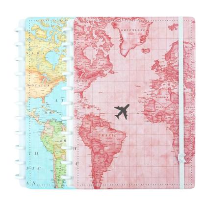 Imagem de Caderno Inteligente By GoCase Mapa Mundi Grande Customizável 80 Folhas Offset 90g