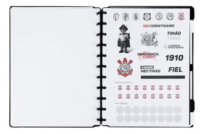 Imagem de Caderno Inteligente Grande - Corinthians Fiel Preto- 80 Fls