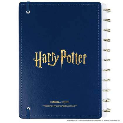 Imagem de Caderno Inteligente Harry Potter Azul A4 Tamanho Grande Capa Dura Deluxe Discos Universitário Escolar Folha Destacável