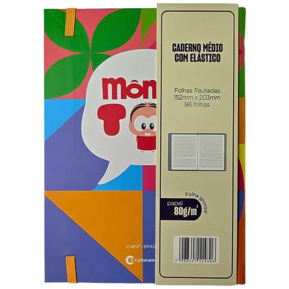 Imagem de Caderno Médio Com Elástico Turma da Mônica Toy Toy 96 Folhas