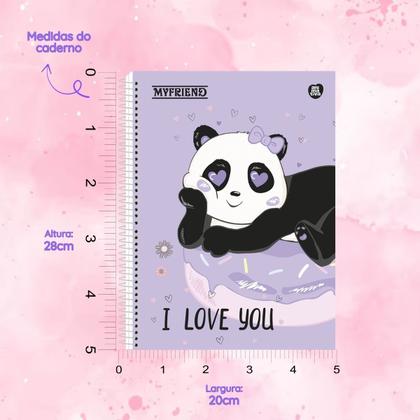 Imagem de Caderno Pandinha My Friend Capa Dura 80Fs 1 Matéria Escolar