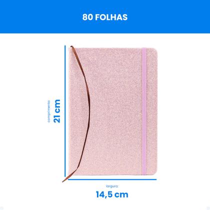 Imagem de Caderno Personalizado Pequeno Capa Dura Glitter Escolar 80f