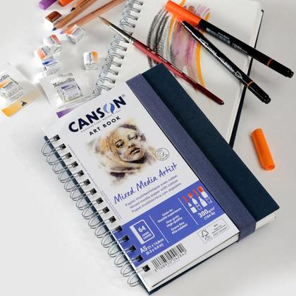Imagem de Caderno Sketchbook Canson Mixed Media A5 180g 28 Folhas