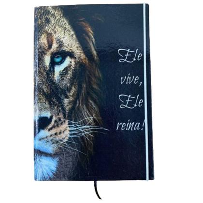 Imagem de Caderno Sketchbook Grande - Capa Religião Leão Ele Vive - 21x14cm