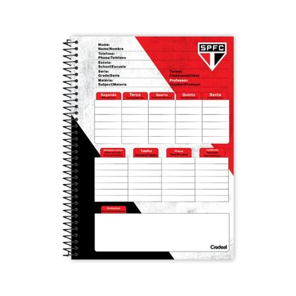 Imagem de Caderno SPFC Espiral Capa Dura 1 Matéria Escolar 80F