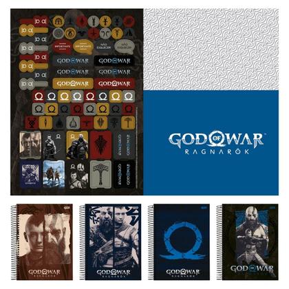 Imagem de Caderno Univ. 1x1 80Fls God Of War Kratos Atreus Capa Dura