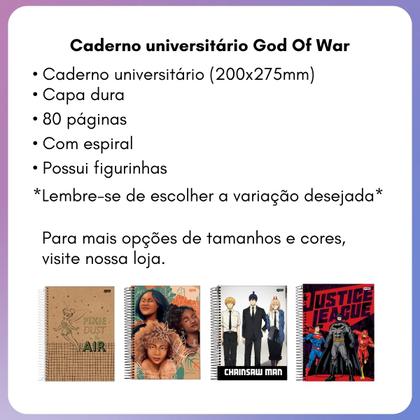 Imagem de Caderno Univ. 1x1 80Fls God Of War Kratos Atreus Capa Dura