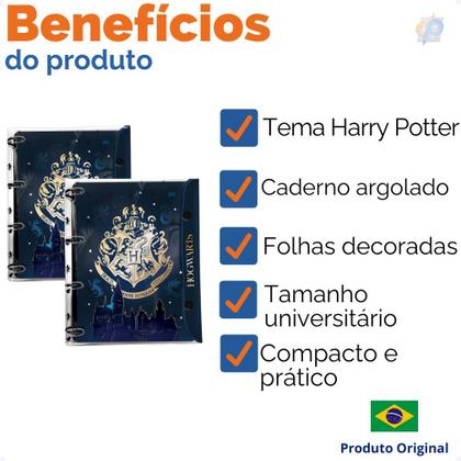 Imagem de Caderno Univ. Argolado Harry Potter - Dac
