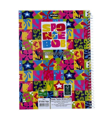Imagem de Caderno Universitário Bob Esponja 1 Matéria 80 Folhas