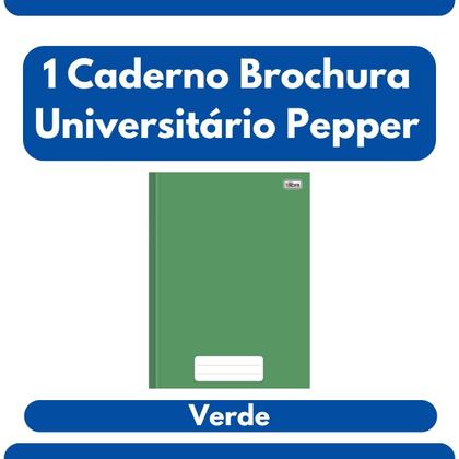 Imagem de Caderno Universitário Brochura Tilibra Verde com 80 Folhas Pautadas Anotações Estudante Aula