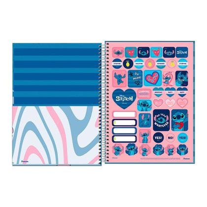 Imagem de Caderno Universitário Foroni Espiral Capa Dura Disney Stitch 1 Matéria 80 Folhas - Item Sortido