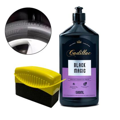 Imagem de Cadillac Pneu Pretinho Selante Pneus 500ml Aplicador Kit