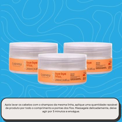 Imagem de Cadiveu Bye Bye Frizz Mask Kit 3 Máscara Capilar 200ml