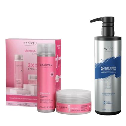 Imagem de Cadiveu Kit  Home Care Glamour + Wess Nano Passo 2 - 500ml