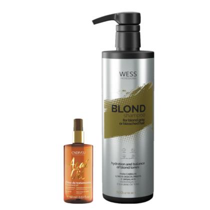 Imagem de Cadiveu Óleo Capilar Açai 60ml + Wess Blond Shampoo 500ml