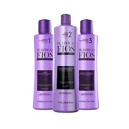 Imagem de Cadiveu Professional Plastica dos Fios Kit Alisamento Progressivo (shampoo 300ml + Antifrizz 1l + Ma