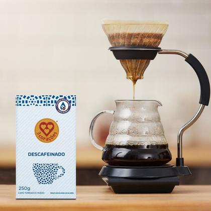 Imagem de Café 3 Corações Descafeinado a Vácuo Kit 20 Pacotes de 250g