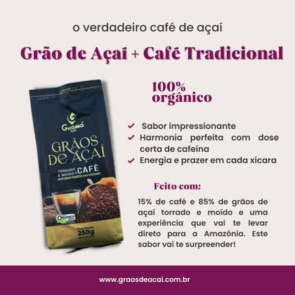 Imagem de Café De Açaí 100% Grãos De Açaí Torrado E Moído + Café Tradicional