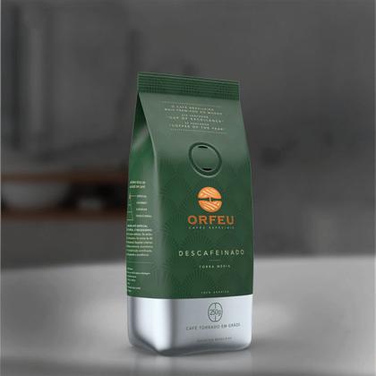 Imagem de Café em Grãos Premium Orfeu Descafeinado Kit 3 Pacotes de 250g