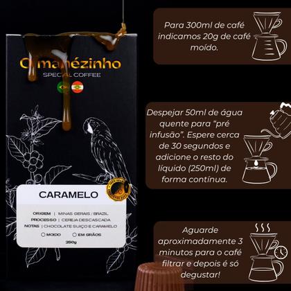 Imagem de Café Especial 100% Arábica O Manézinho Caramelo 250g em Grãos