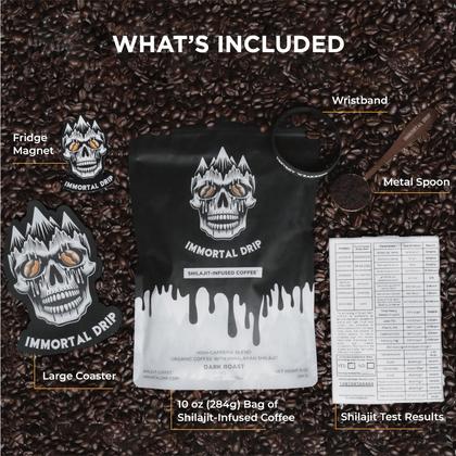 Imagem de Café Immortal Drip Shilajit Organic Dark Roast Ground