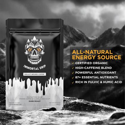 Imagem de Café Immortal Drip Shilajit Organic Dark Roast Ground