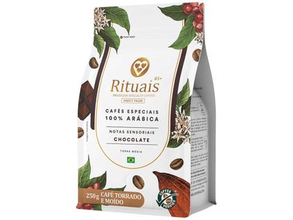 Imagem de Café Moído Especial 3 Corações Rituais 85+ Chocolate 100% Arábica Pacote 250g