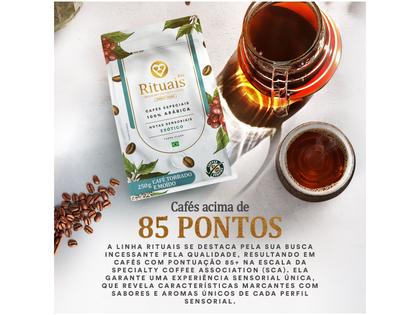Café Moído Especial 3 Corações Rituais 85+ Exótico 100% Arábica Pacote 250g Imagem de Café Moído Especial 3 Corações Rituais 85+ Exótico 100% Arábica Pacote 250g