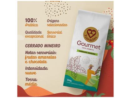 Imagem de Café Moído Gourmet 3 Corações 100% Arábica Cerrado Mineiro 250g
