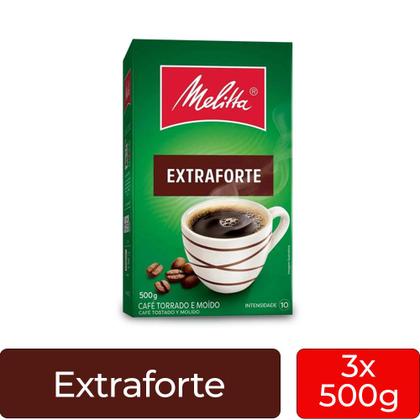 Imagem de Café Moído Melitta Extra Forte a Vácuo Kit 3 Pacotes de 500g