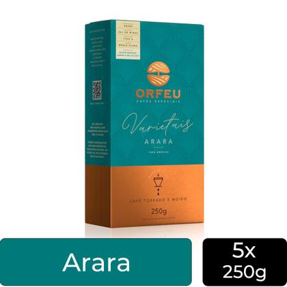 Imagem de Café Moído Premium Orfeu Arara Kit 5 Pacotes de 250g