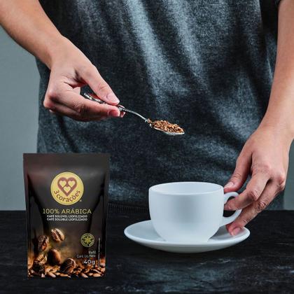 Imagem de Café Solúvel 100% Arábica Três Corações Kit 3 Refis de 40g