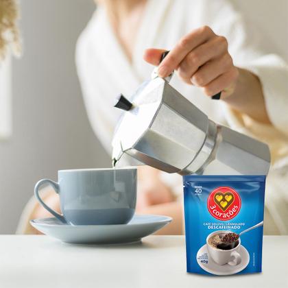 Imagem de Café Solúvel Descafeinado Três Corações Kit 3 Refis de 40g