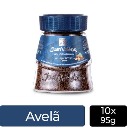 Imagem de Café Solúvel Juan Valdez Sabor Avelã Kit 10 Potes de 95g