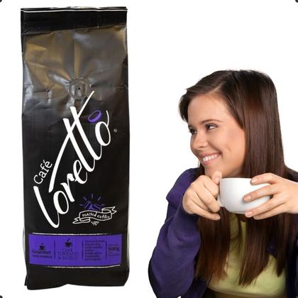 Imagem de Café Torrado Arábica Grãos Moídos Gourmet Loretto 500g