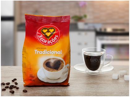 Imagem de Café Torrado e Moído 3 Corações Tradicional - Pacote 250g
