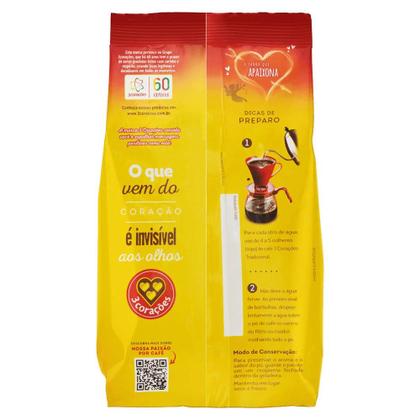 Imagem de Café Torrado e Moído 3 Corações Tradicional Pacote 250g