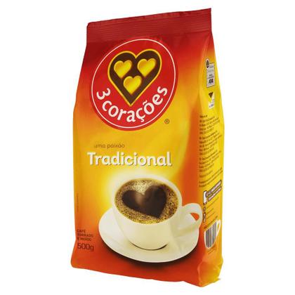 Imagem de Café Torrado e Moído 3 Corações Tradicional Pacote 500g
