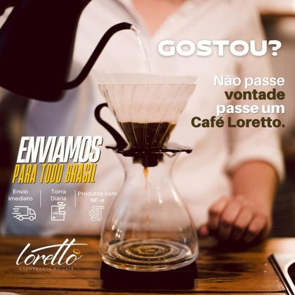 Café Torrado e Moído Arábica Gourmet Loretto 500g - Loretto Cafés Especiais Imagem de Café Torrado e Moído Arábica Gourmet Loretto 500g