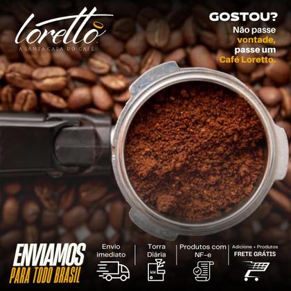 Café Torrado em Grãos Arábica Gourmet Loretto 500g - Loretto Cafés Especiais Imagem de Café Torrado em Grãos Arábica Gourmet Loretto 500g