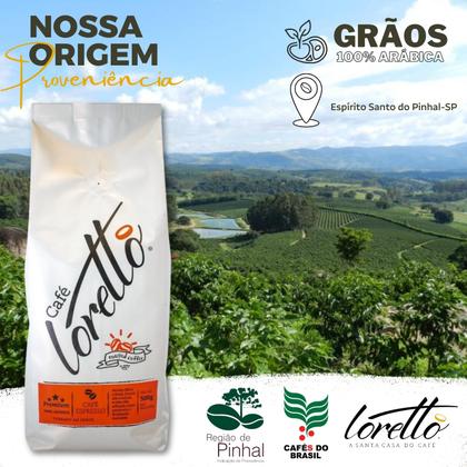 Café Torrado em Grãos Arábica Premium Loretto 500g Imagem de Café Torrado em Grãos Arábica Premium Loretto 500g