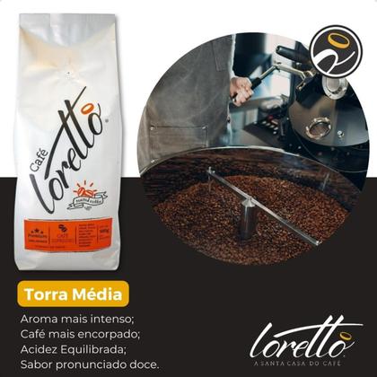 Café Torrado em Grãos Arábica Premium Loretto 500g Imagem de Café Torrado em Grãos Arábica Premium Loretto 500g